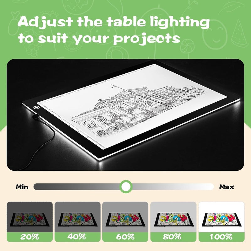RTjoy A4 LED Light Tracing Box Pad, Adjustable 9x12 Inch USB Powered Artcraft Portable Light Copy Board for Tattoo Transferring Artists DIY Drawing Diamond Art Sketching - Image 4